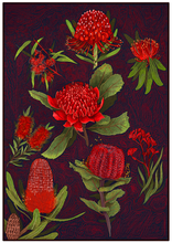 Load image into Gallery viewer, RED FLOWERS | A3 - A0 Hahnemühle German Etching Print

